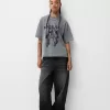 Tryckt kortärmad oversize T-shirt Tryckt kortärmad oversize T-shirt