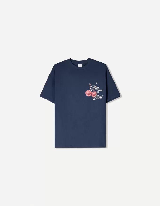 Tryckt kortärmad oversize T-shirt Tryckt kortärmad oversize T-shirt