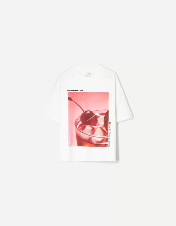 Tryckt kortärmad oversize T-shirt Tryckt kortärmad oversize T-shirt