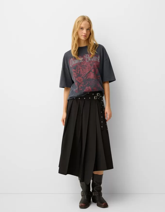 Tryckt kortärmad oversize T-shirt Tryckt kortärmad oversize T-shirt