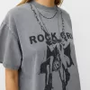 Tryckt kortärmad oversize T-shirt Tryckt kortärmad oversize T-shirt