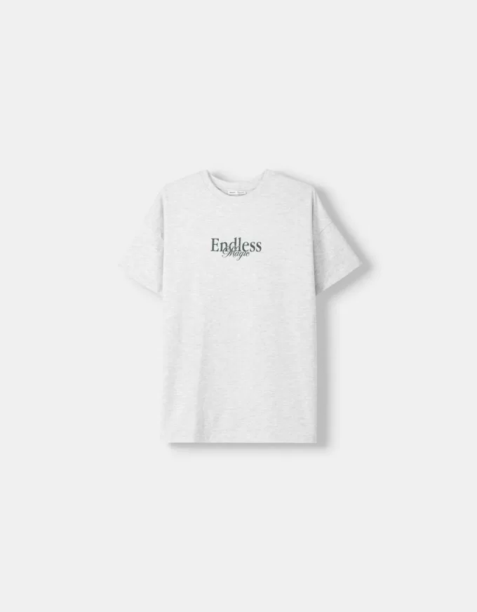Tryckt kortärmad oversize T-shirt Tryckt kortärmad oversize T-shirt
