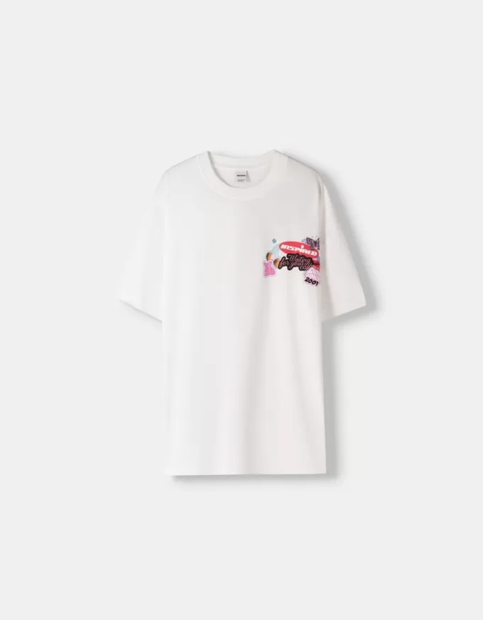 Tryckt kortärmad oversize T-shirt Tryckt kortärmad oversize T-shirt
