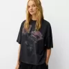 Tryckt kortärmad oversize T-shirt Tryckt kortärmad oversize T-shirt