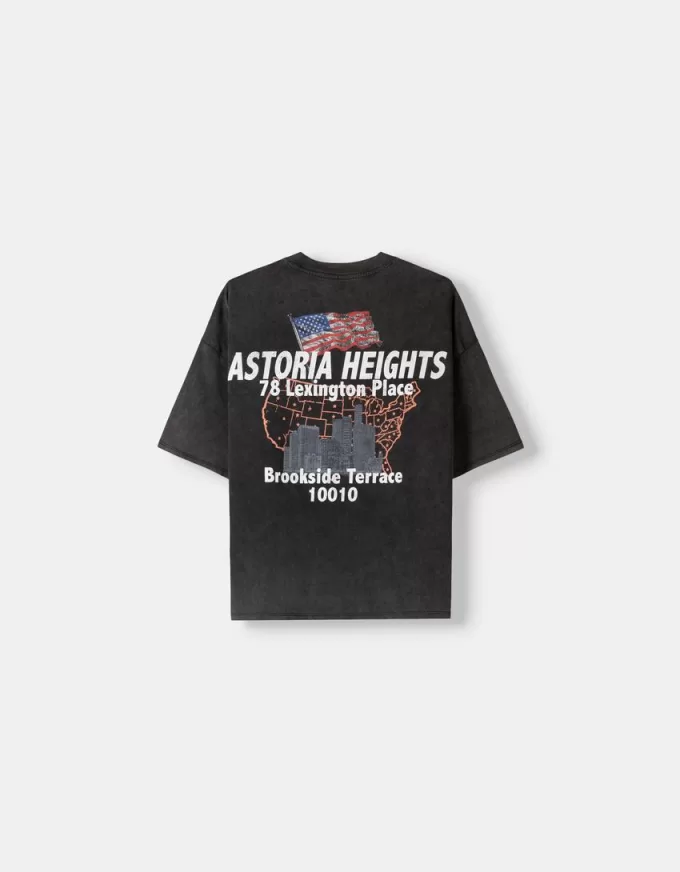 Tryckt kortärmad oversize T-shirt Tryckt kortärmad oversize T-shirt