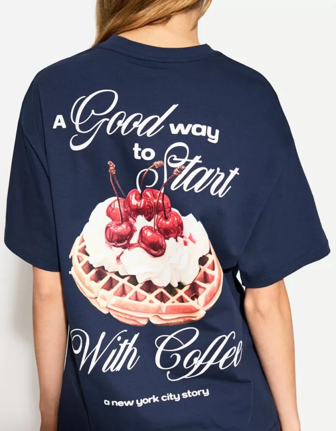 Tryckt kortärmad oversize T-shirt Tryckt kortärmad oversize T-shirt