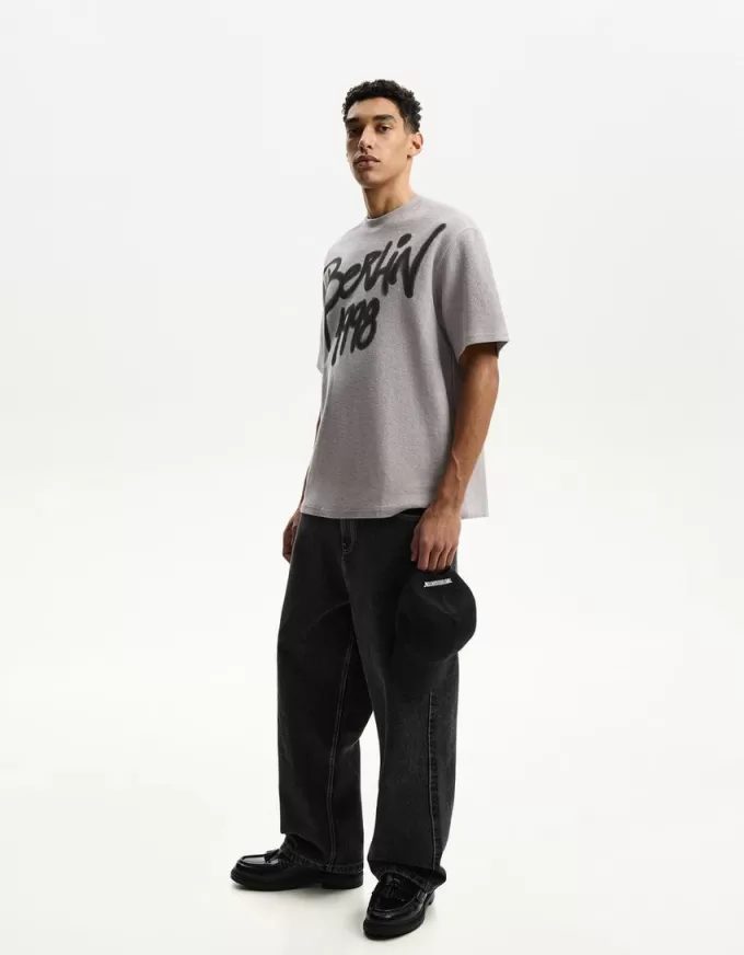 Tryckt kortärmad plysch T-shirt Tryckt kortärmad plysch T-shirt