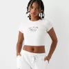 Tryckt kortärmad våffelstickad T-shirt Tryckt kortärmad våffelstickad T-shirt