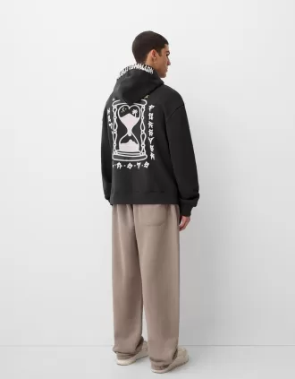 Tryckt oversize hoodie