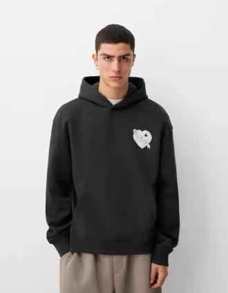 Tryckt oversize hoodie