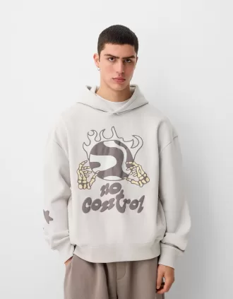 Tryckt oversize hoodie