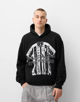 Tryckt oversize hoodie