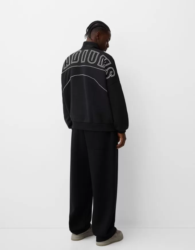 Tryckt sportig sweatshirt med dragkedja Tryckt sportig sweatshirt med dragkedja