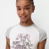 Tryckt t-shirt med korta raglanärmar Tryckt t-shirt med korta raglanärmar