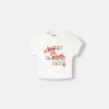 Tryckt t-shirt med korta raglanärmar Tryckt t-shirt med korta raglanärmar