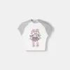 Tryckt t-shirt med korta raglanärmar Tryckt t-shirt med korta raglanärmar