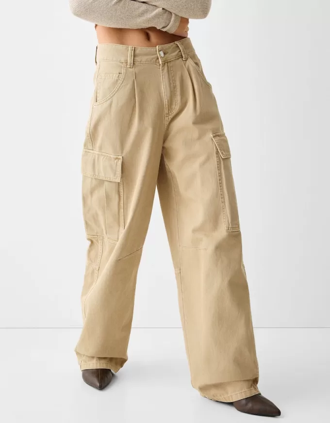 Twill cargo skater byxor