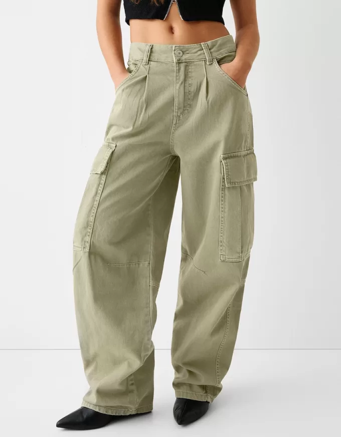 Twill cargo skater byxor