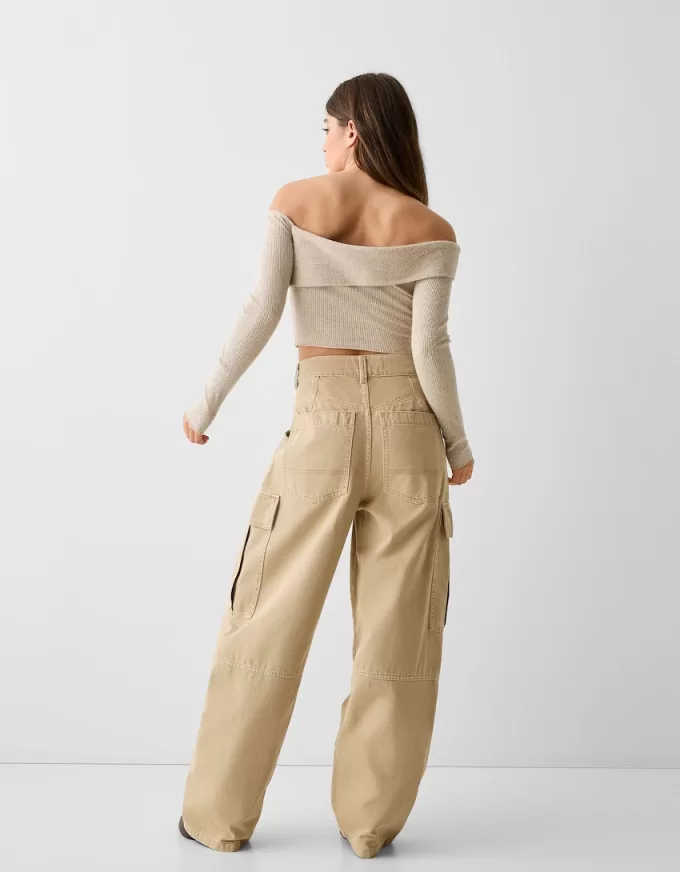 Twill cargo skater byxor