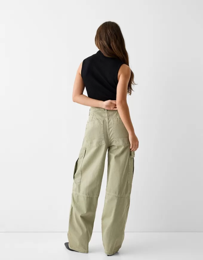 Twill cargo skater byxor