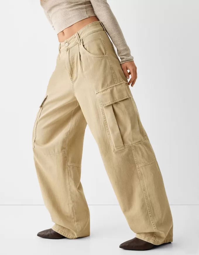 Twill cargo skater byxor