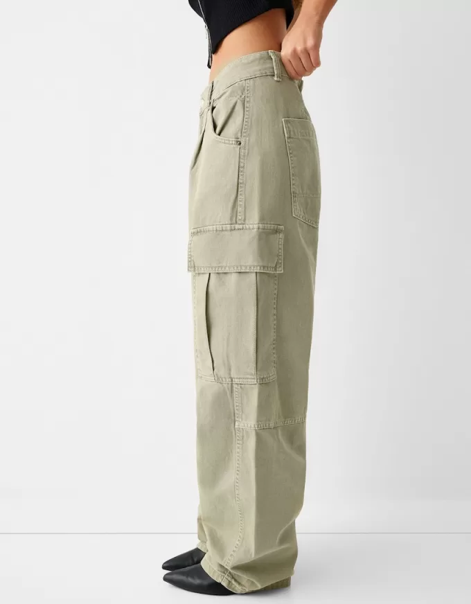 Twill cargo skater byxor