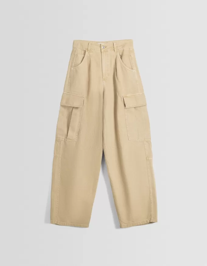 Twill cargo skater byxor