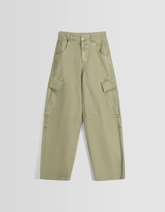 Twill cargo skater byxor
