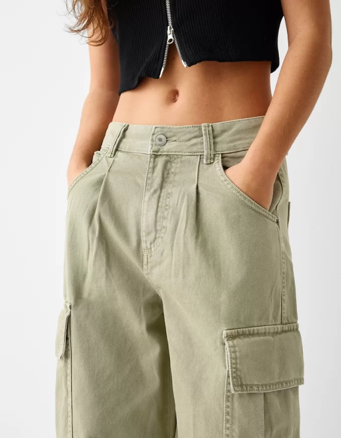 Twill cargo skater byxor