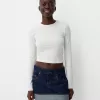 Uppfällbar minikjol i jeans Uppfällbar minikjol i jeans