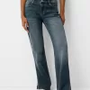 Utsvängda jeans med delad fåll Utsvängda jeans med delad fåll