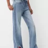 Utsvängda jeans med delad fåll Utsvängda jeans med delad fåll