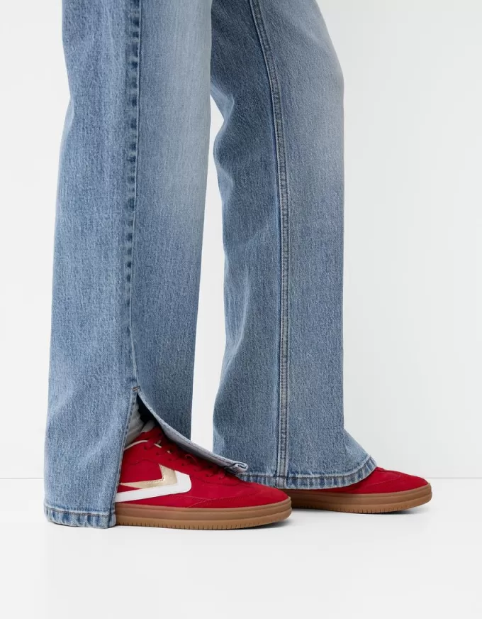 Utsvängda jeans med delad fåll Utsvängda jeans med delad fåll
