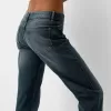 Utsvängda jeans med delad fåll Utsvängda jeans med delad fåll