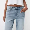Utsvängda jeans med delad fåll Utsvängda jeans med delad fåll