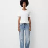 Utsvängda jeans med delad fåll Utsvängda jeans med delad fåll