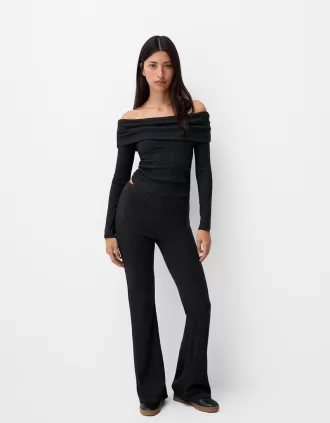 Utsvängda ribbade culottes