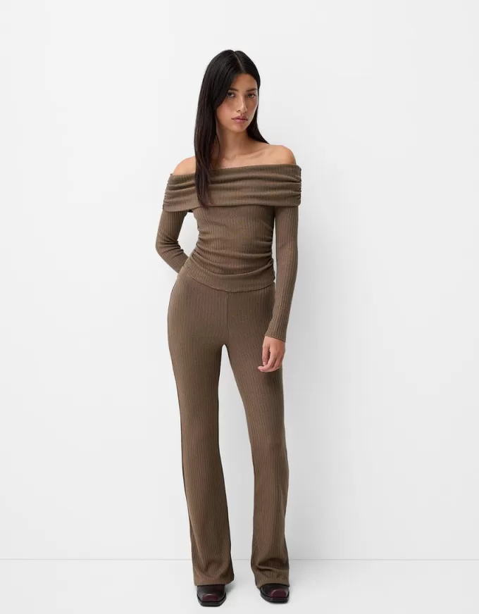 Utsvängda ribbade culottes Utsvängda ribbade culottes