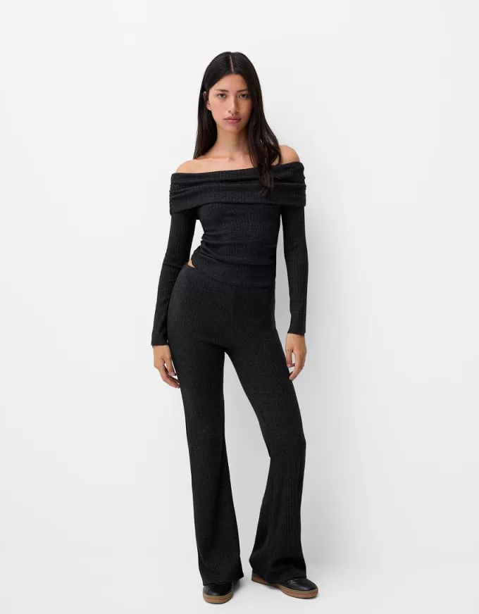 Utsvängda ribbade culottes Utsvängda ribbade culottes