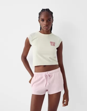 Våffelstickade shorts