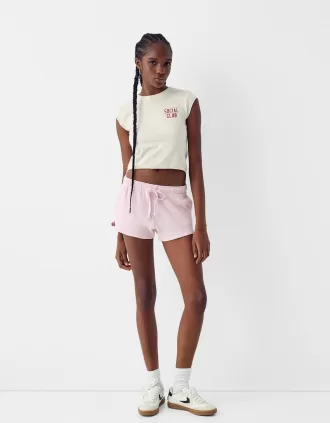 Våffelstickade shorts