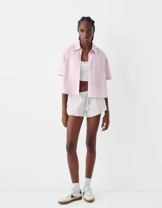 Våffelstickade shorts