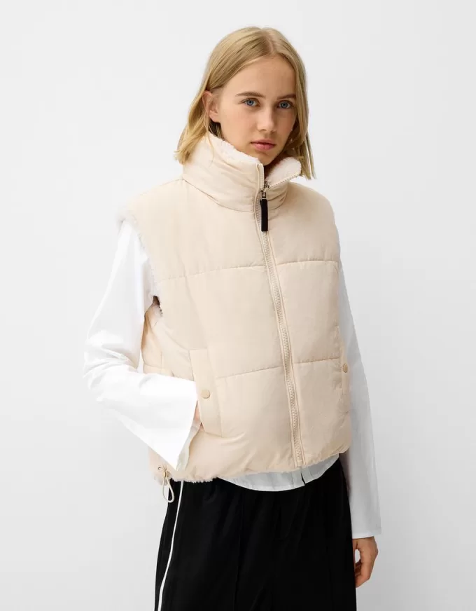 Vändbar faux shearling-väst Vändbar faux shearling-väst