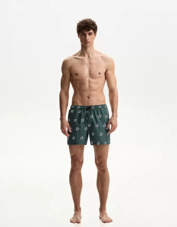 Vanliga boardshorts med tryck Vanliga boardshorts med tryck